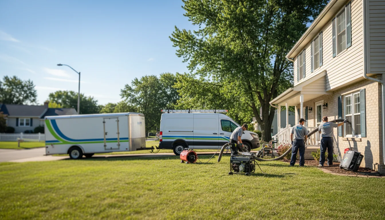 Flooded Basement Restoration And Cleanup With Repair in Bluffs, IL near me